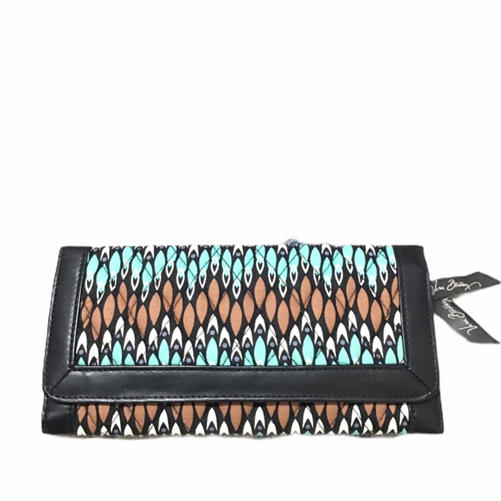 Vera Bradley multicolored leather trim wallet